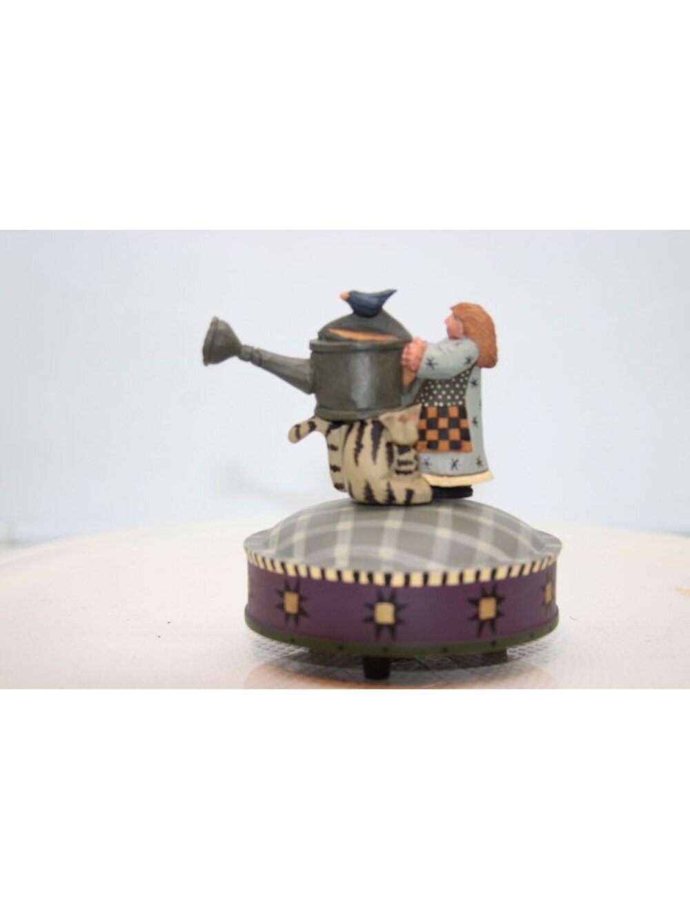 Williraye Studios - Garden Girl w/ Watering Can & Cat Music Box
